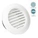 HG POWER 6 Inch Round Air Vent ABS Louver Grille Cover White Soffit Vent with Built-in Fly Screen Mesh for Bathroom Office Kitchen Ventilation primary
