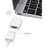 USB-C to HDMI Adapter, USB 3.1 Type C (Thunderbolt 3 Compatible) to HDMI Hub Adapter (4K Resolution) for New Macbook(Pro), Chromebook Pixel, Samsung S8, LG G5 (Pearl White -Diamond)