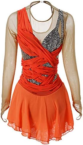 YUEZHIMEI Figure Skating Dress for Girls Women Ice Skating Performance Costume Professional Stretch Breathable