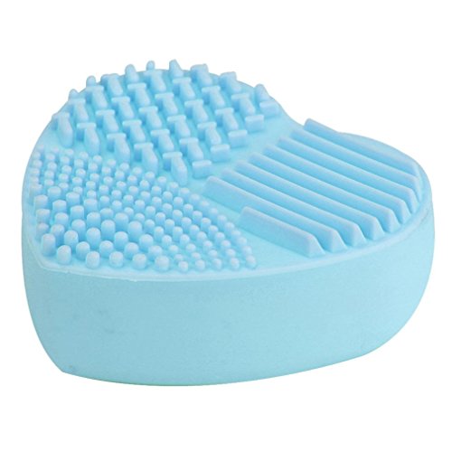 BEAUTYVAN Washing Brush 2018 1Pcs Silicone Fashion Egg Cleaning Glove Makeup Washing Brush Scrubber Tool Cleaners (Sky Blue)