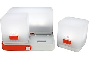 LuminAID Trio Solar Cube Lanterns with Phone Charger - LED Lamp for Camping, Hiking, and Travel - Emergency Light for Power Outages, Hurricane, Survival Kits