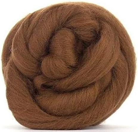 4 oz Paradise Fibers 64 Count Dyed Chocolate (Brown) Merino Top Spinning Fiber Luxuriously Soft Wool Top Roving for Spinning with Spindle or Wheel, Felting, Blending and Weaving