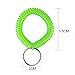Feeko Plastic Wrist Coil Wrist Band Key Ring Chain for Outdoor Sport Green 6Pcs