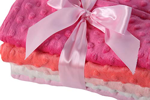 Baby 5 Pack Minky Dot Burp Cloths (Choose Color) (Shades Pink)