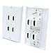 4 Port HDMI Female to Female Decorative Wall Plate in White ...