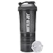 BOTTLED JOY Water Bottle, Protein Shaker Bottle with 3-Layer Twist and Lock Storage, 100% BPA-Free Leak Proof Shaker Cup for Fitness Sports and Travel Non-Slip Mix Drinking Bottle 20oz 600ml (Grey)