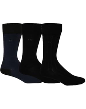 Calvin Klein 3-Pack Birdseye/Solid/Ribbed Men's Socks, Navy