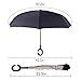 WASING Double Layer Inverted Umbrella Cars Reverse Umbrella, Windproof UV Protection Big Straight Umbrella for Car Rain Outdoor with C-Shaped Handle
