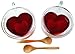 Heart Shaped Tea Cups Insulated Clear Glass Tea Cup 2-Pack 8.5 Ounces with 2 Bamboo Teaspoons by Princeton Wares