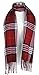 Tapp C. Cashmere Feel Plaid Tassel Ends Scarf - Red