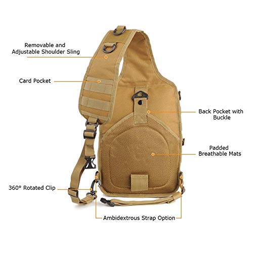 HAOMUK Tactical Sling Bag Pack Military Rover Shoulder Sling Backpack