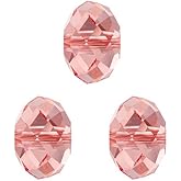 50pcs Adabele Austrian 8mm Faceted Loose Rondelle Crystal Beads Light Padparadscha Pink Spacer Compatible with 5040 Swarovski Crystals Preciosa SS1R-830