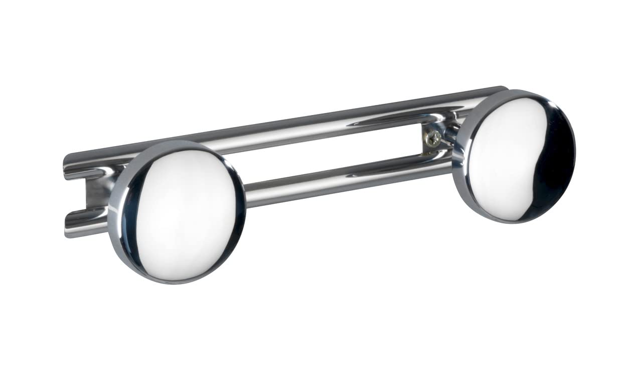 WENKO Basic Railing with 2 Hooks, Stainless-Steel, Silver, 24.5 x 3.3 x 6.5 cm