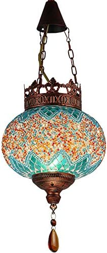 Chandelier Lamp Ceiling Hanging Handmade Turkish Mosaic Glass Art Moroccan Lantern Light