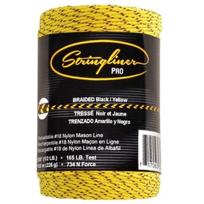 Stringliner 500FT Black/Yellow Line Reel Refill Braided and Bonded