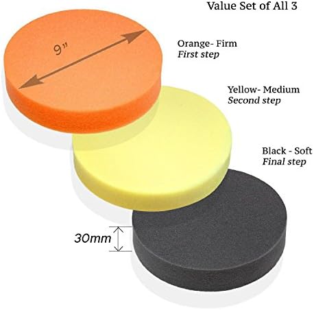 Premium-Quality 9" Foam Buffing Pad for Power Polishers - Choose Soft, Medium or Firm - Foam Made in Germany