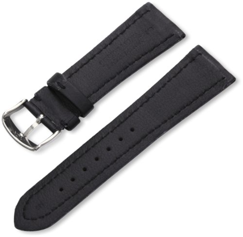 Hadley-Roma Men's MSM739RA 240 24-mm Black Genuine 'Lorica' Leather Watch Strap
