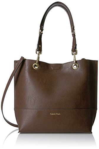 Calvin klein sonoma novelty reversible tote, oak/black