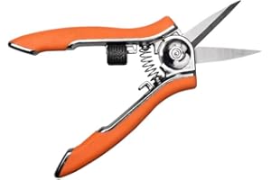Gardener's Supply Company Pocket Snips | Handy Compact Sized Ergonomic Tool for Gardening Trimming and Harvesting, Pruning & Deadheading - Orange