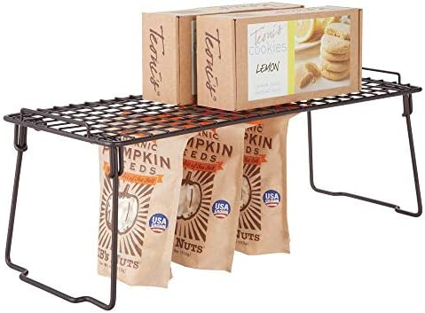 Amazon Com Mdesign Metal Stackable Storage Shelf 2 Tier Raised