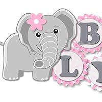 Pink Elephant Baby Shower Banner - IT