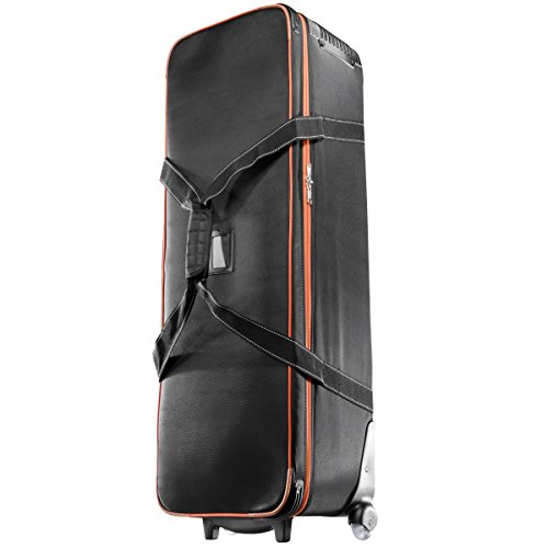 Walimex pro Studiotasche Trolley Größe L – Großräumiger & gepolsterter Trolley für Studioequipment, 2-in-1 Funktion als Tasche und Trolley mit kugelgelagerten Rollen