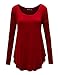 LL Womens Boat Neck Long Sleeve Shirttail Top - Made in USA