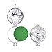 ZX Jewelry 5pcs Silver-tone Filigree Living Memory Floating Lockets Diffuser Pendants Necklaces