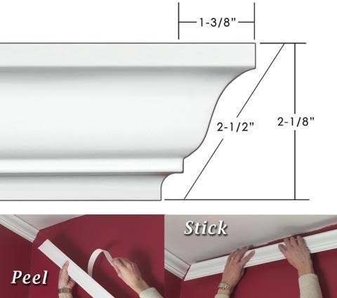 EZ A Peel ECM220 2.5 in. Easy Crown Molding - 21 ft. x 21 ft. by Ez A Peel