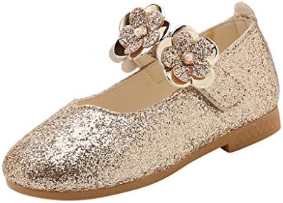Sansee Toddler Infant Kids Pricness Shoes Flower Bling Sequins Baby Shoes Casual Solid Color Birthday Fancy Single Shoes（12Months-12Years ）