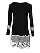 Leadingstar Women’s Long Sleeve Crew Neck Lace Hem Patchwork Loose Casual Dress