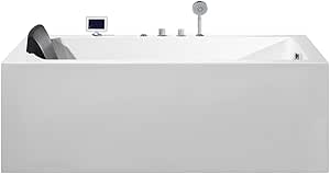 ARIEL Platinum PW1547032RW1 Whirlpool Bathtub with Jets, 71" x 31.5" x