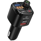 Nulaxy Bluetooth FM Transmitter for Car, USB-C PD Power Delivery 18W & QC3.0 Charging Radio Wireless Car Radio Adapter, MP3 Music Player, Bass Booster, Brings Voice Service to Your car â€“ NX12