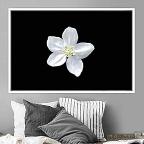 signwin Framed Canvas Wall Art White Flower Portrait...