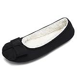 Fantiny Women's Cozy Slippers Ballerina Soft Sole Velveteen Elegant Indoor Shoes