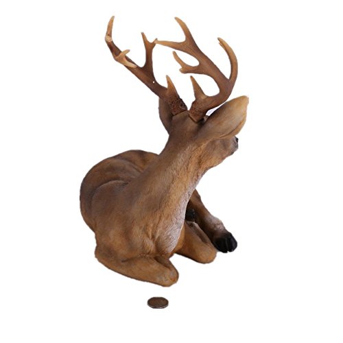 HaoMing Deer Lying Outdoor Garden Statues Small Buck Resin Reindeer
