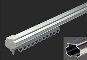 Barthsysteme-Raíl de cortina-fijaciones de techo/pared, acabado en