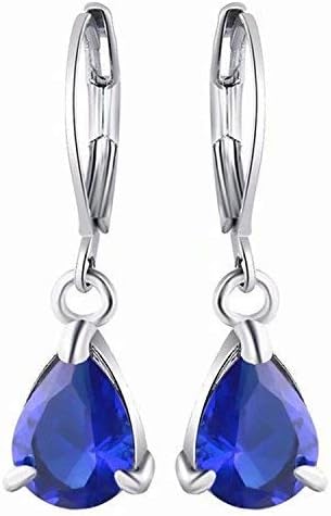 925 Sterling Silver CZ Drop Dangle Earrings, Fashion Cubic Zirconia Teardrop Water Drop Cut Leverback Earrings for Women Girls