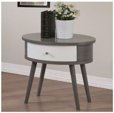 Pedestal Nightstand Side Table With Drawer Storage Bedroom Grey By Home Living Accessories Amazon Ca Home Kitchen
