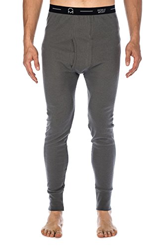 Men's Extreme Cold Waffle Knit Thermal Long John Pants - Charcoal -X-Large