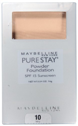 Maybelline Purestay Powder and Foundation SPF 15, Ivory - .34 Oz, Pack of 2