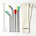 Stainless Steel Straws, Tapleap Reusable Metal Drinking Straws withSilicone Tips, 2 Pouches and Cleaning Brush, Fits 30 20oz Tumbler, Set of 8, Multiple Sizes, BPA Free