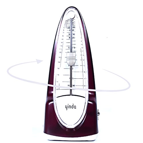 Mechanical Metronome Traditional High Accuracy Tempo Range for Musicians Piano Players Red Color by Elrido