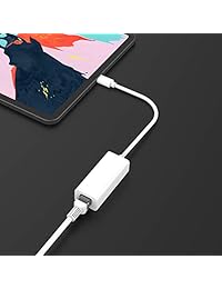 LENTION USB C to RJ45 LAN Adapter Laptop Ethernet Dock Network Extender Compatible MacBook Pro 13 15 (Thunderbolt 3), MacBook 12, Mac Air 2018 2019, Chromebook, Surface Book 2 Go, More (White)