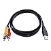 FBApayipa 1.5m USB 2.0 Male to 3 RCA Male Video AV A/V Converter Audio Capture Card Adapter Cable for HDTV TV Television Wire Cord