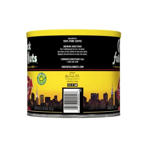 Chock Full o’Nuts Original Roast Ground Coffee, Medium Roast Coffee Beans Smooth, Full