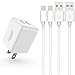 Canyso iPhone Charger, 2.4A 12W Dual USB Portable Travel Wall Charger USB Adapter with 5FT [2-Pack] Lightning Cable Charging Cord for iPhone X/8/7/6/6S/6S Plus/5S/5C/5/iPad/iPod & More