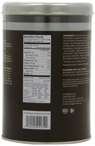 The Coffee Bean & Tea Leaf No Sugar Added Chocolate Powder, 16-Ounce Containers (Pack of 3) - Thumbnail 4