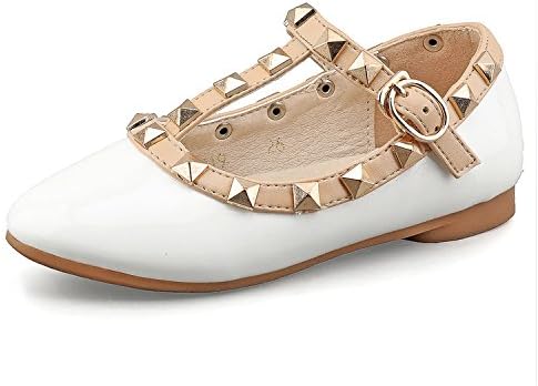 CCTWINS KIDS Toddler Little Kid Baby Girl Studded T-Strap Flat Shoes for Child