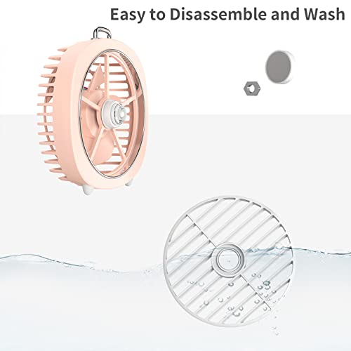 Small USB Desk Fan, Personal Desktop Table Cooling Mini Fan Powered by USB, 3 Speeds Strong Wind, LED Night Light, Detachable Fan Mask, Easy to Clean, Quiet Operation, for Home Office (Blue)